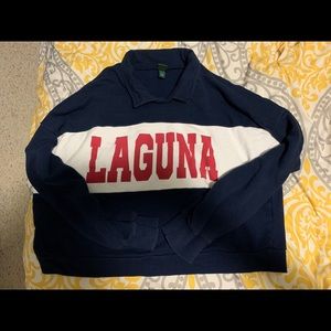 Laguna Beach cropped and collard crewneck